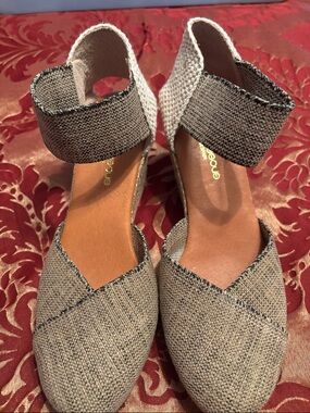 Wedge Espadrille Ankle-Strap Pumps